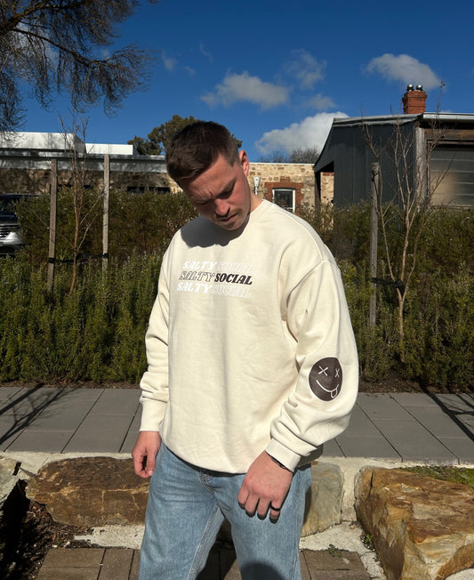 MENS SMILEY CREW NECK - OAT