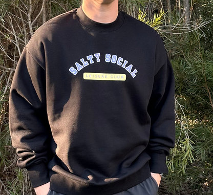 MENS COLLEGE CREW NECK - BLACK